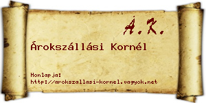 Árokszállási Kornél névjegykártya
